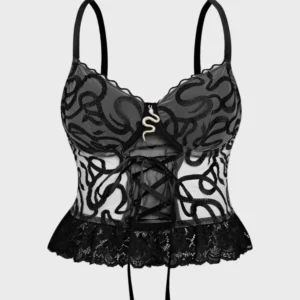 Serpentine – Lace Velvet Bustier