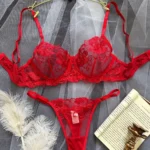 Flamme de Fleur – Embroidered Lace Lingerie Set