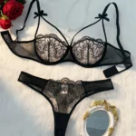 Noir de Lune – Half-Cup Lace Lingerie Set